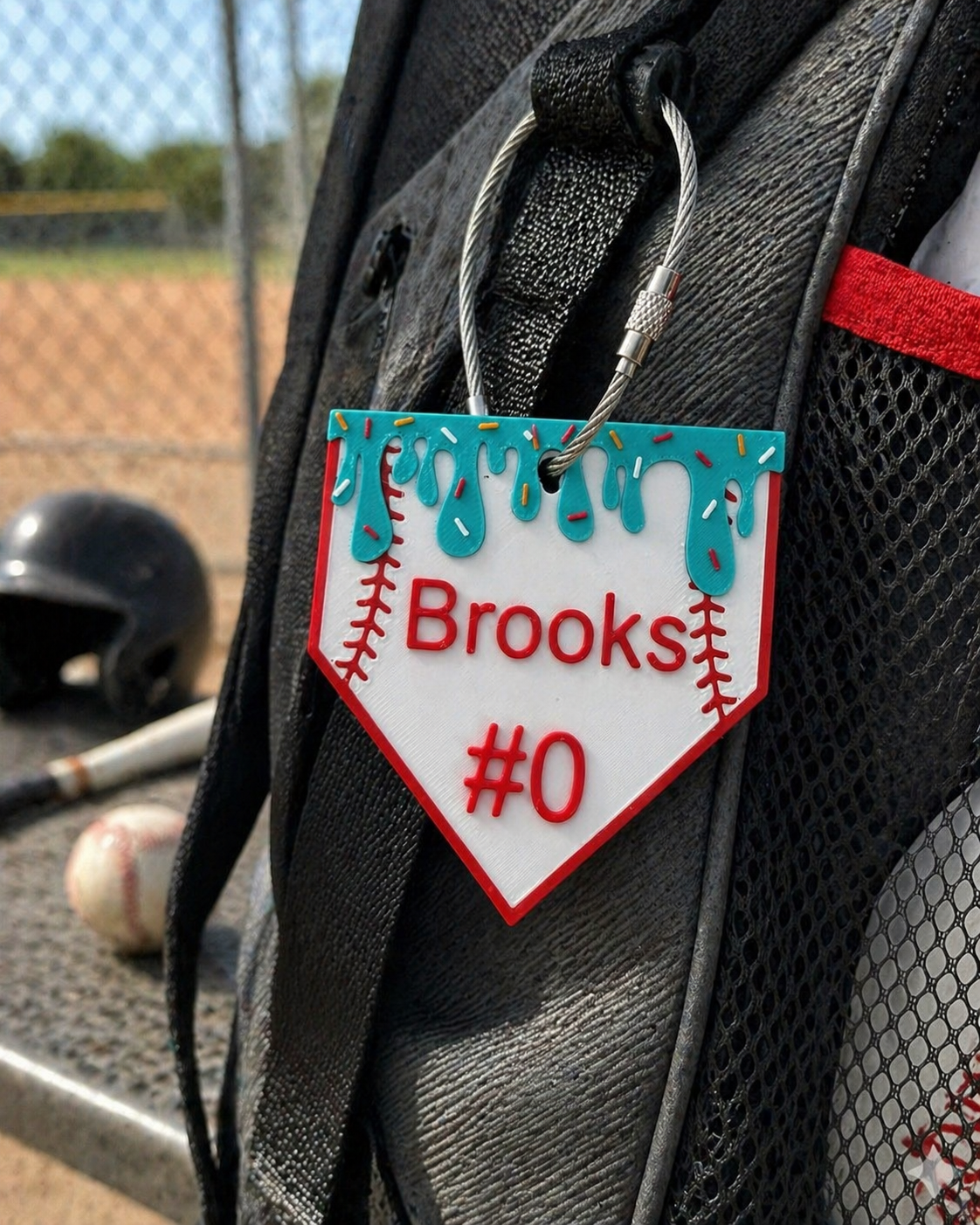 Baseball Home Plate Drip Swag-Tag